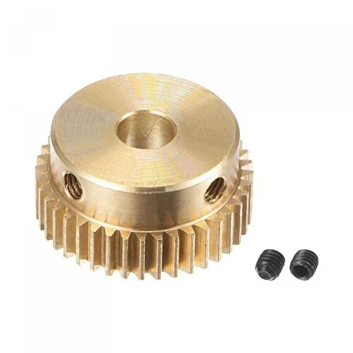 uxcell Pinion Gear Set Brass Motor Rack Straight Spur Gear with Step 0.5 Mod ...