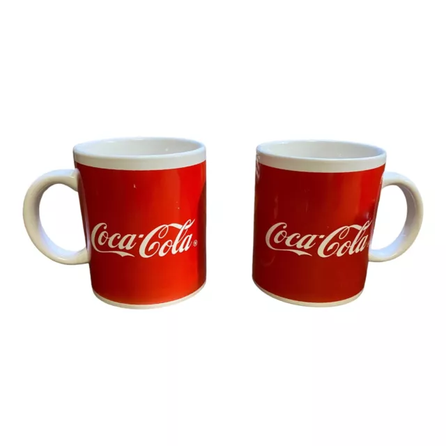 Set of 2 Coca-Cola Coke Coffee Mug Cup 2002  Gibson 10 oz READ Description