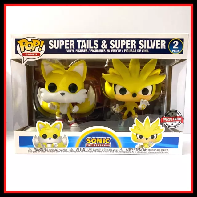 Funko Pop Sonic The Hedgehog - Super Tails & Super Silver 2 Pack (Exclusive)