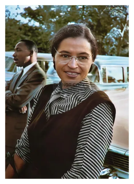 Rosa Parks & Martin Luther King Jr. Colorized 5X7 Photo