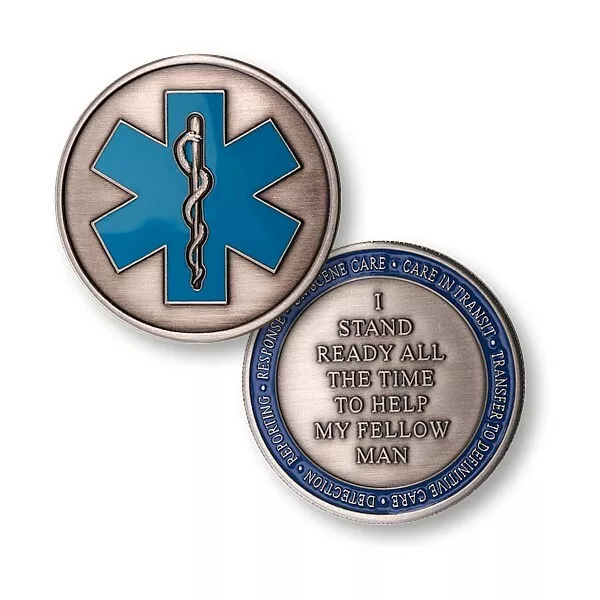 Ems Emergency Medical Service  Prayer 1.75" Fire Challenge Coin