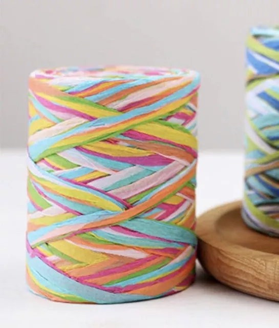 6 Ply Raffia Paper 80M Twine String Coloured Ribbon Craft Decorating Weaving NEW