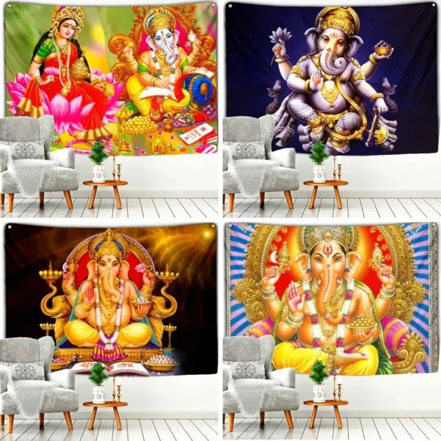 Dieu Ganesha Hindus Tapestry Wall Hanging Blanket Bedroom Home Decor Background