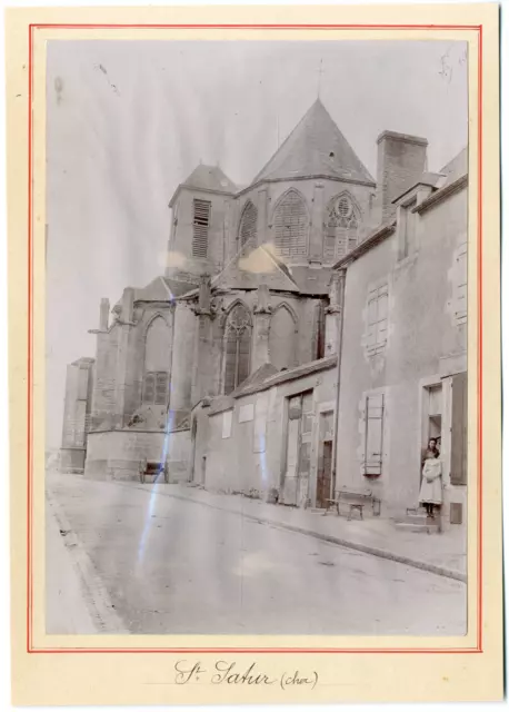 France, Saint-Satur, église abbatiale  vintage silver print Tirage argentiqu