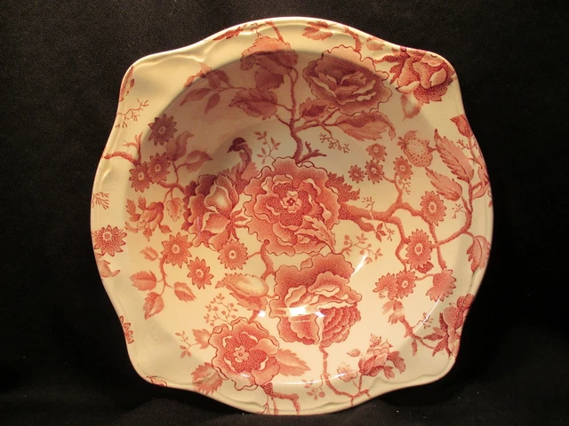 JOHNSON BROTHERS ENGLISH Chippendale Red Pink Round Vegetable Bowl