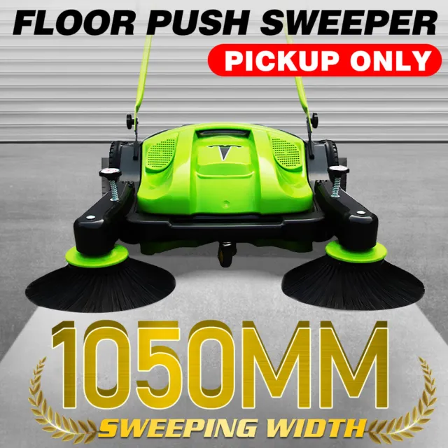 1050mm Brush Walk Behind Sweeper Industrial Floor Heavy Duty Wet Dry Push Rotate