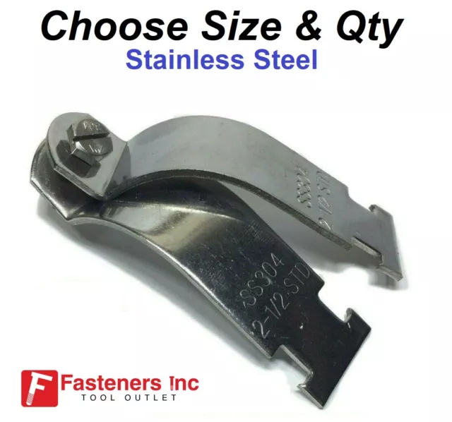 Stainless Steel 304 Strut Rigid Pipe Clamp for Unistrut Channel - Choose Size