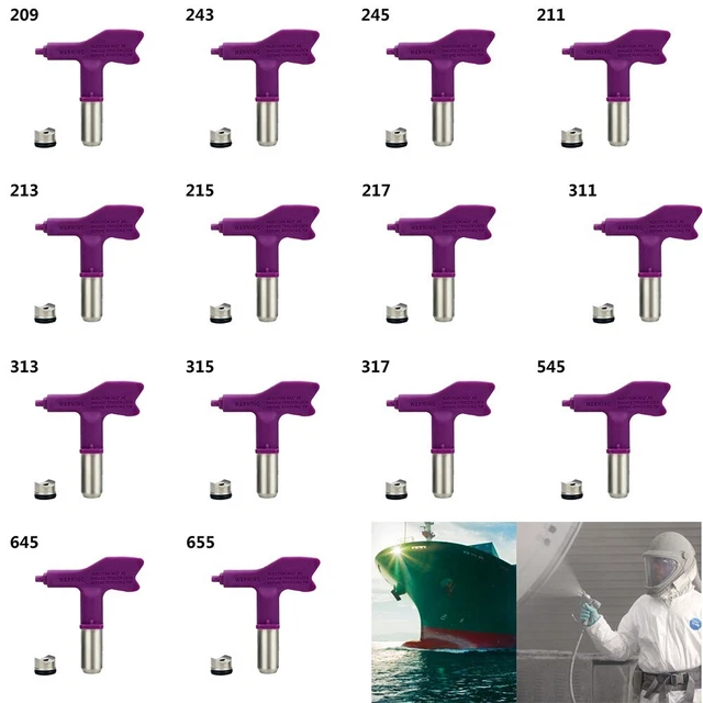 Punta de spray sin aire tamaño 209 -655 sin aire hágalo usted mismo acabado fino boquilla punta de spray