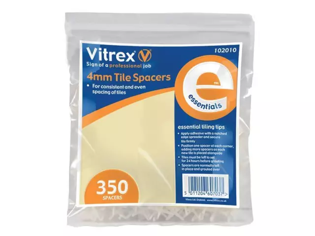 Vitrex Essential Tile Spacers 4mm (Pack 350) VIT102010