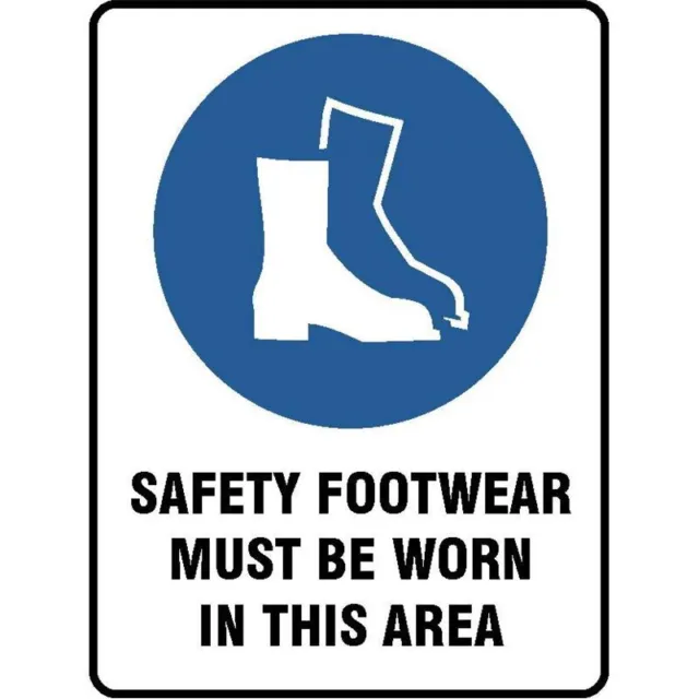 Safety Footwear Must Be Warn In This Area Sign W/Pictograph