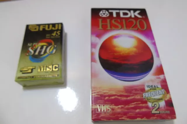FUJI HQ+ EC-45 VHS-C Camcorder & TDK HS120 VHS Videocassette OVP, NOS, C3.13.6