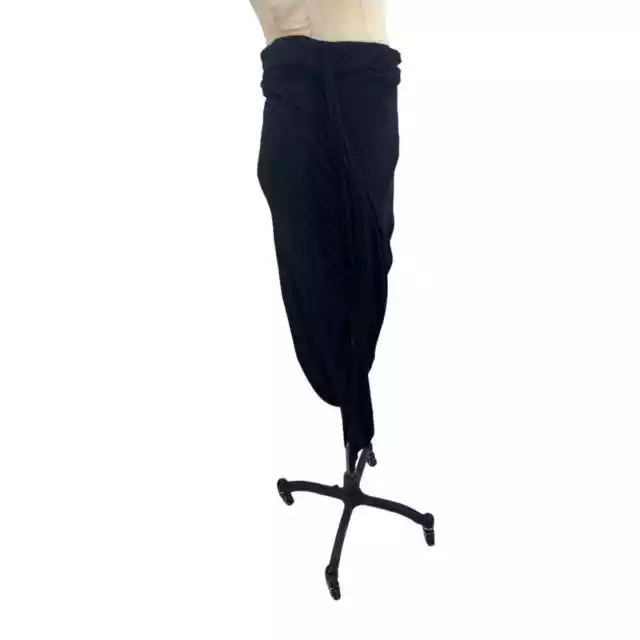 NWT Helmut Lang Kinetic Jersey Asymmetric Draped Wrap Skirt Black Size Medium 3