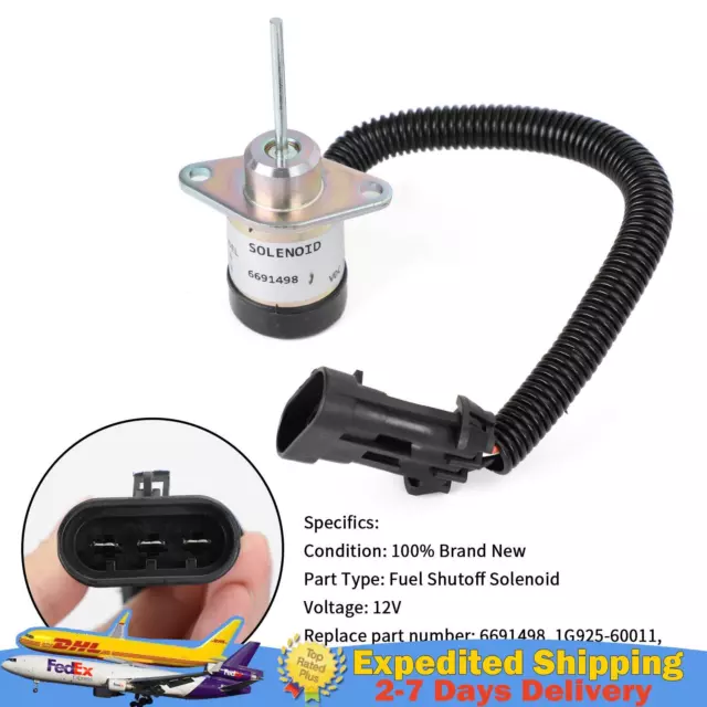 6691498 Fuel Shut Off Solenoid Fits Bobcat S150 S175 S185 S450 S530 T180 T190