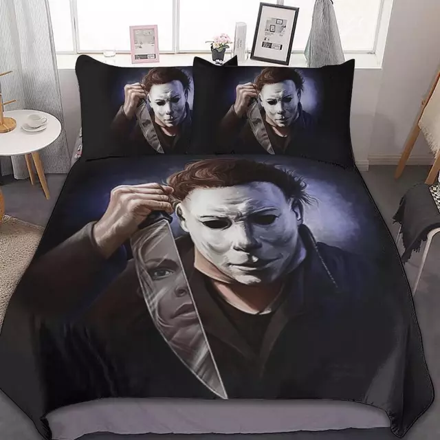 Halloween Gift Idea Michael Myers Horror Full Bedding Duvet Cover Set (4pcs)