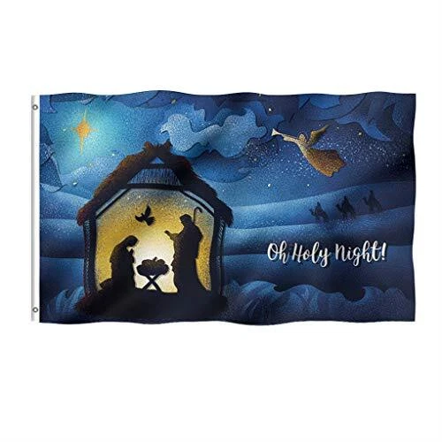 Winter Christmas Custom Garden Flag 3x5 Ft Double Sided 3 Layers, Oh Holy