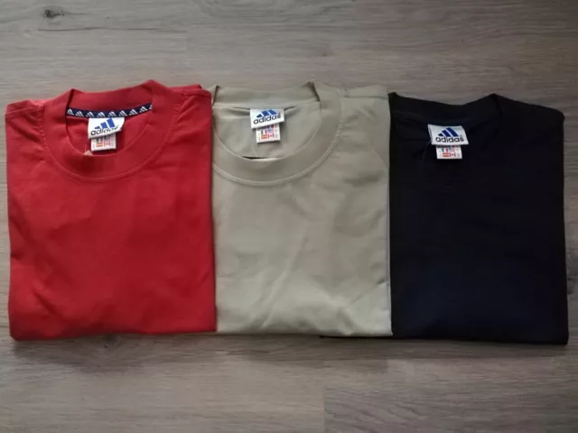 Adidas T-Shirt Set Uomo Beige Rosso Arancione Blu Maglia Superiore Sport Nuovo