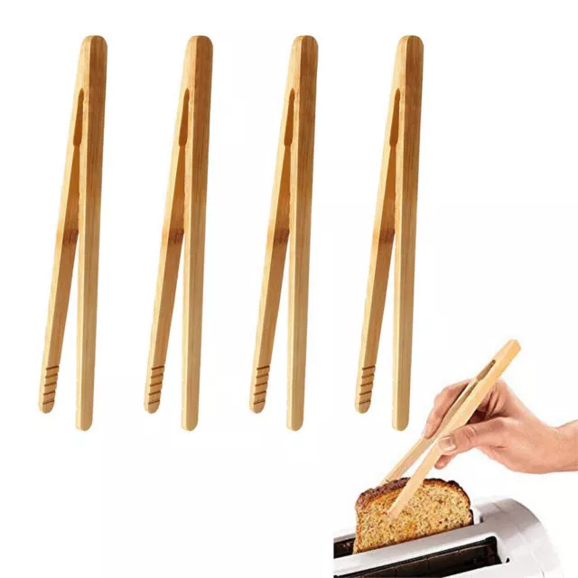 8pcs  Bamboo Teaware Tea Clips Toast Tong Cooking Tool Pastry Food Clips