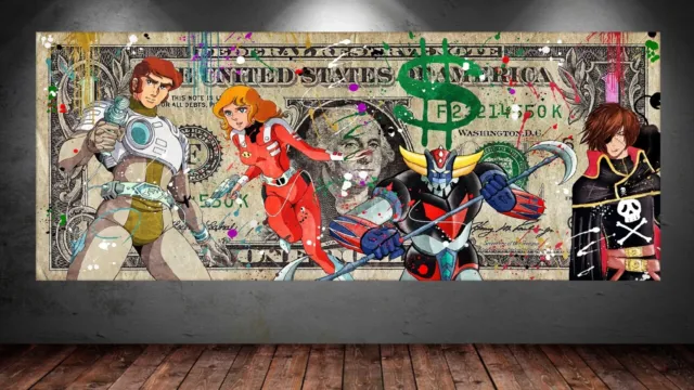 Leinwand Bild Er Xxl Pop Art 1 Dollar Comic Anime Bunt Wall Street Börse