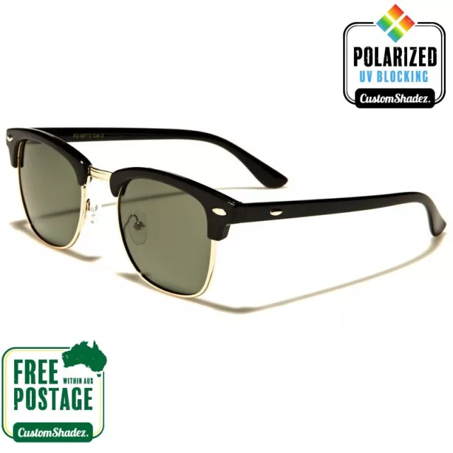 Buy zeroUV - Polarized Lens Classic Half Frame Horn Rimmed Sunglasses 50mm  (Black-Gold / Smoke Polarized) at Amazon.in