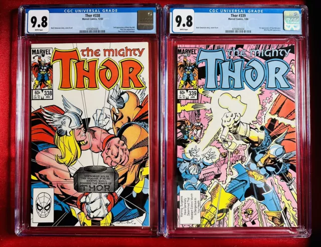 Thor #338 & #339 CGC 9.8 ❄️ White Pages ⭐️ 2nd & 3rd Appearance of Beta Ray Bill