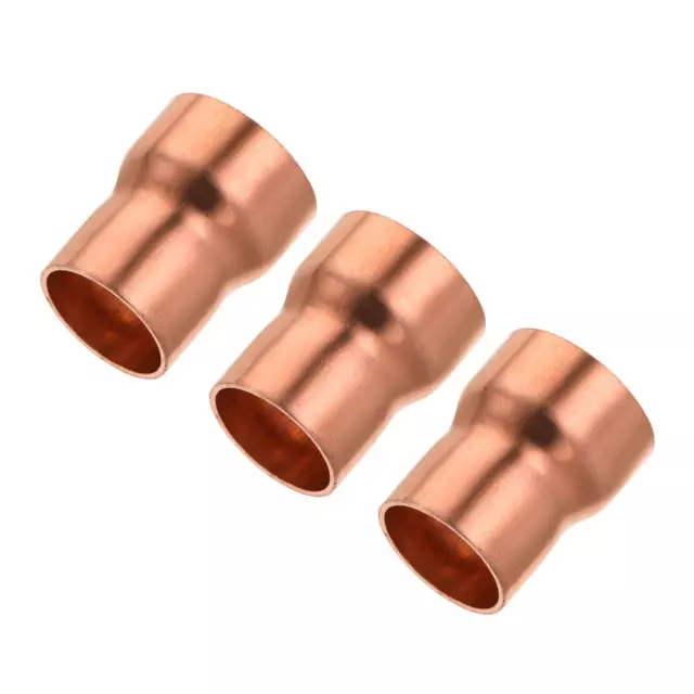 Copper Reducing Coupling Fitting with Sweat End, 5/8 x 3/4 Inch ID, Pack of 3