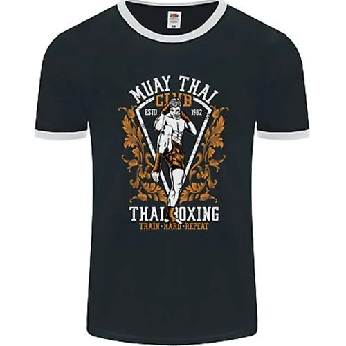 Muay Thai Fighter Warrior MMA Martial Arts Mens Ringer T-Shirt FotL