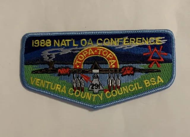 OA Topa Topa Lodge 291 1988 Nat’l OA Conference Ventura BSA Flap Mint