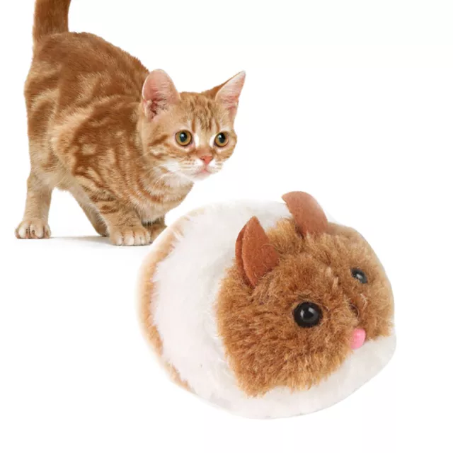 Cat Toy Mouse Pulling Chain Shake Interactive Pet Cat Toys Rat (Brown)