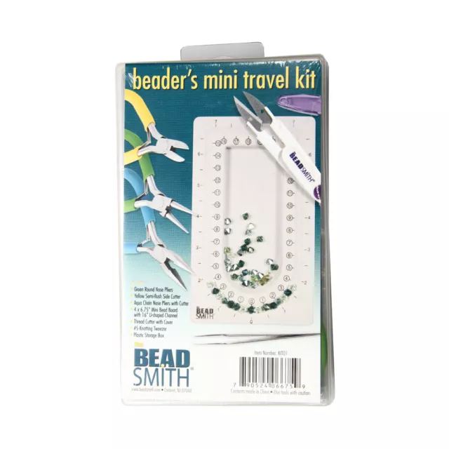 BeadSmith® Beader's Mini Reiseset mit Zange Pinzette Perlenbrett Aufbewahrungsbox