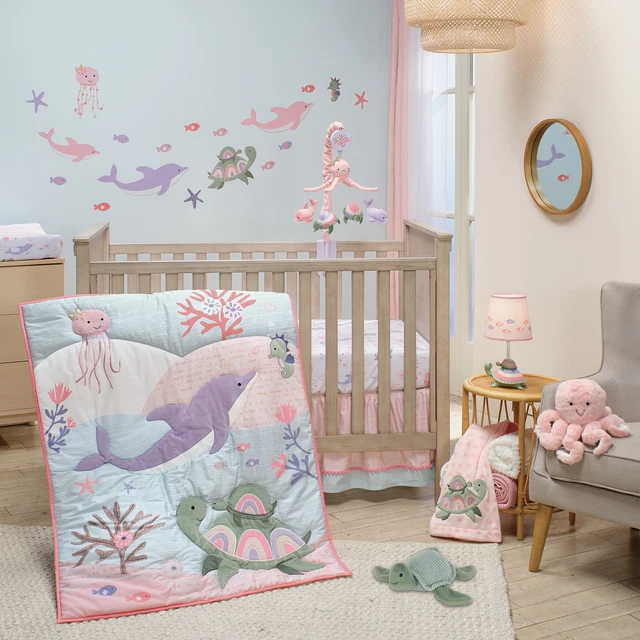 Lambs & Ivy Sea Dreams 3-Piece Dolphin/Turtle Nautical Baby Crib Bedding Set Lambs & Ivy Sea Dreams 3-Piece Dolphin/Turtle Nautical Baby Crib Bedding Set