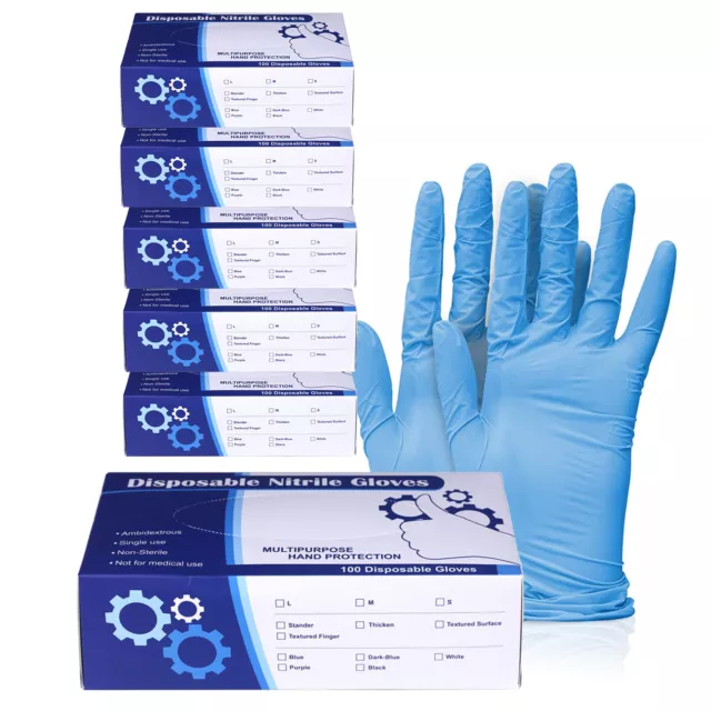 10-1000Pcs Disposable Nitrile/Latex/Vinyl Exam Dental Medical Gloves Powder Free