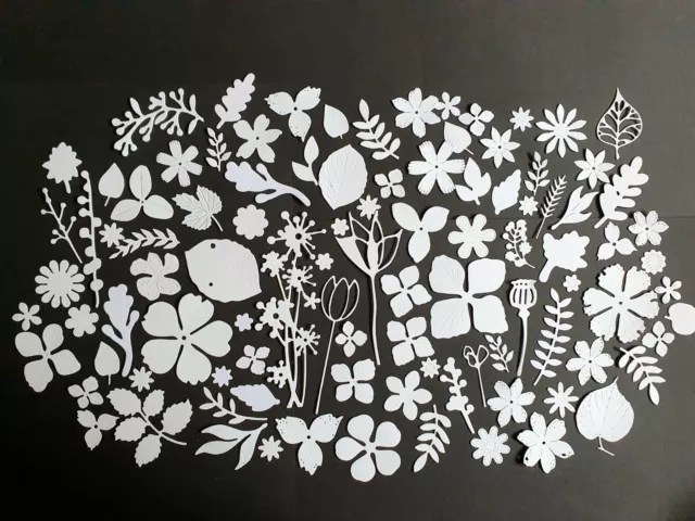 Lots 100 DIE CUTS Card craft Scrapbooking Embellishments Paper flowers Leaves