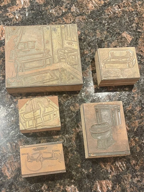 5 Piece Set Of Vintage Kohler Advertising Art Type
