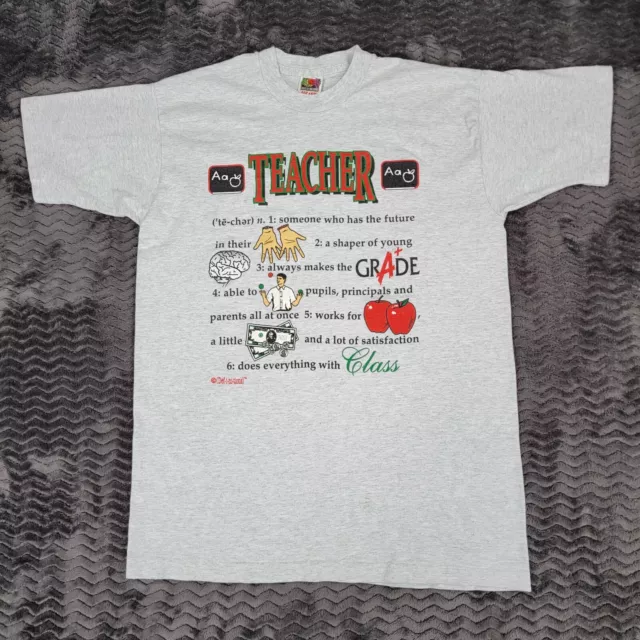 Vintage Single Stitch Shirt Large Teacher Definition Fruit Of The Loom USA Mens