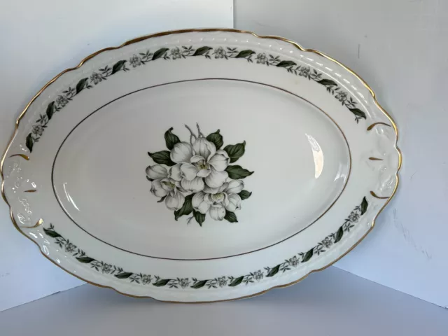 Royal Jackson Magnolia Flower Vogue Fine China 15.5 by 11" Serving Platter