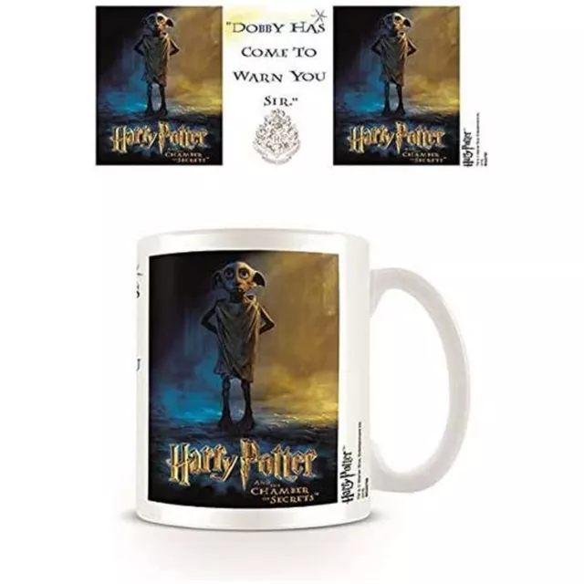 Harry Potter Ceramic Mug with Dobby, Logo and Hogwarts Crest in Presentation Box