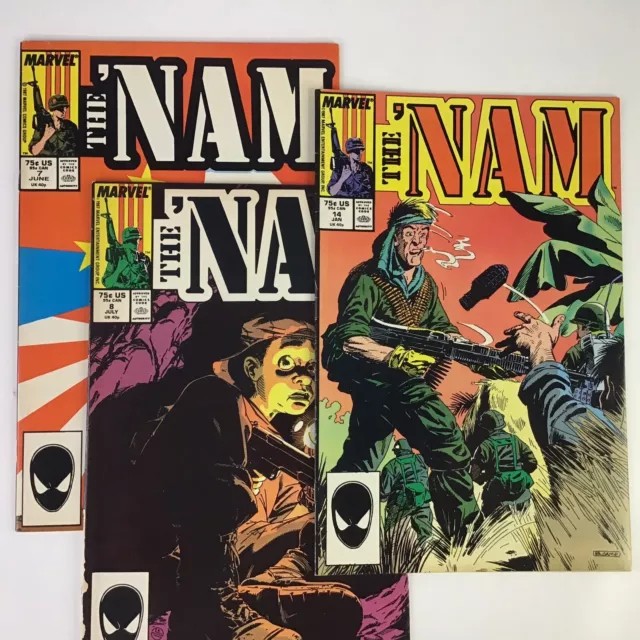 THE 'NAM  #7, 8, 14 Marvel Comic 1987 Lot of 3 - Doug Murray, Michael Golden