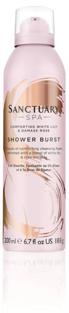Sanctuary Spa Foaming Shower Gel, White Lily and Damask Rose Shower Burst, Mo...