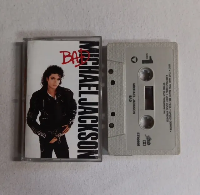 Michael Jackson Bad Cassette Tape Dance Pop Smooth Criminal 1987 - Tested ✔️