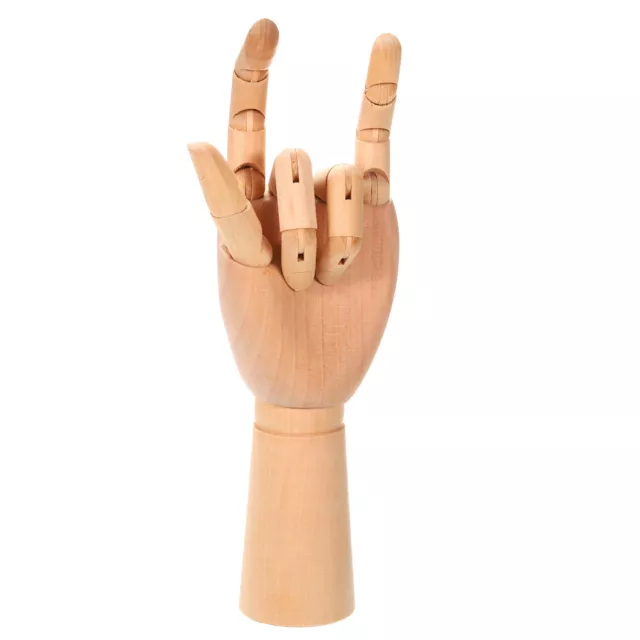 12" Wooden Hand Model, Artist Mannequin Left Hand Model Flexible Movable