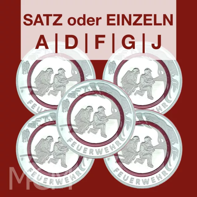 ### 10 Euro Polymer Deutschland Brd 2023 Feuerwehr Satz Adfgj Oder Einzeln ###