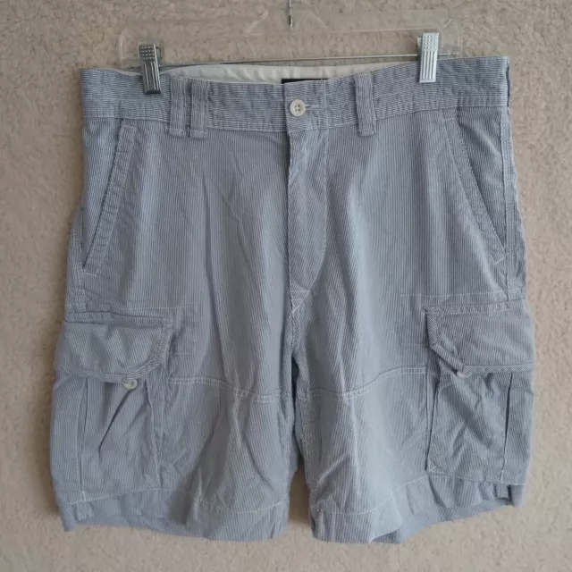 Polo Ralph Lauren Cargo Shorts Mens 34 Blue Pinstripe Casual Chino Preppy
