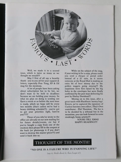Turhed ACE OF CLUBS fanzine 1992 #2 turned out nice again club guide + mike ...