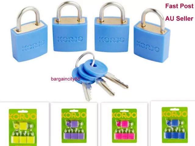 4Pcs Small Luggage Lock Set of4Suitcase Luggage Gym Locker Bag Travel Padlock Au