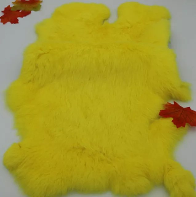 1x Yellow Rabbit Pelt Genuine Leather Skin Craft Hide Animal Training Garments