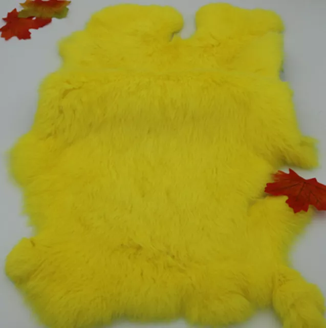 1x Yellow Rabbit Pelt Genuine Leather Skin Craft Hide Animal Training Garments 1x Yellow Rabbit Pelt Genuine Leather Skin Craft Hide Animal Training Garments
