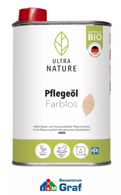 Ultra Nature Holz-Pflegeöl Huile de Bois Traitement Bio Vegan, Incolore, 0,25L