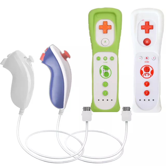 Built In Motion Plus Remote & Nunchuck Controller +Case For Nintendo Wii & Wii U