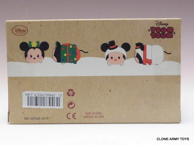 Disney Store Exclusive Mickey & Minnie Mouse Christmas Mini Tsum Tsum Plush Set 3