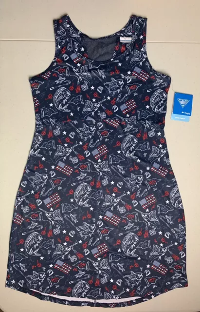 WOMENS COLUMBIA SLEEVELESS PFG Fishing OMNI FREEZE COOLING DRESS Large Brand New